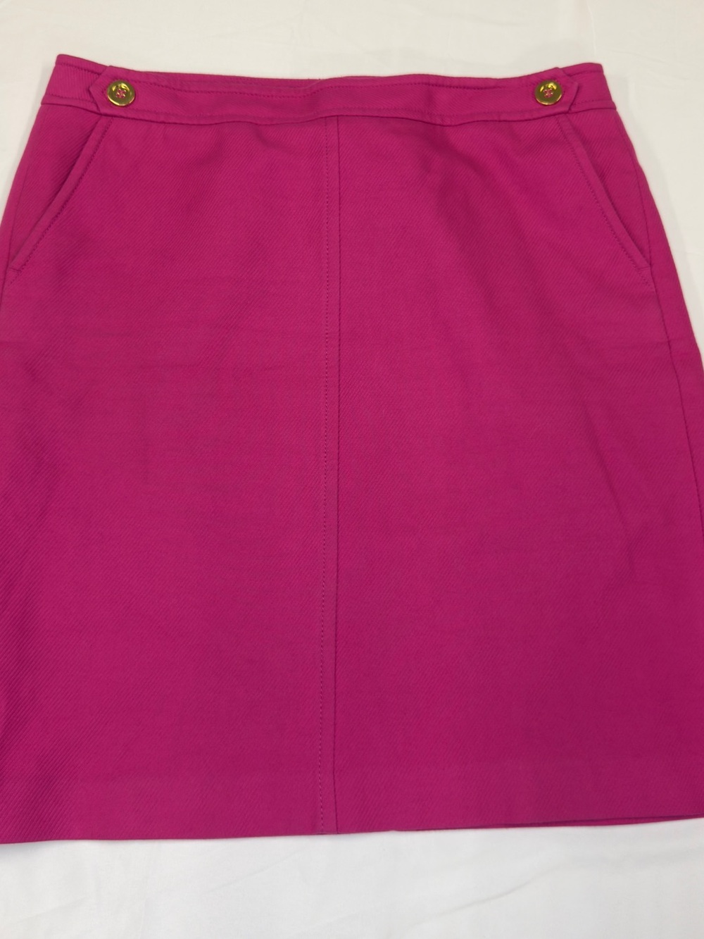 Talbots Bright Fuchsia Pencil Skirt with Gold-Tone Buttons